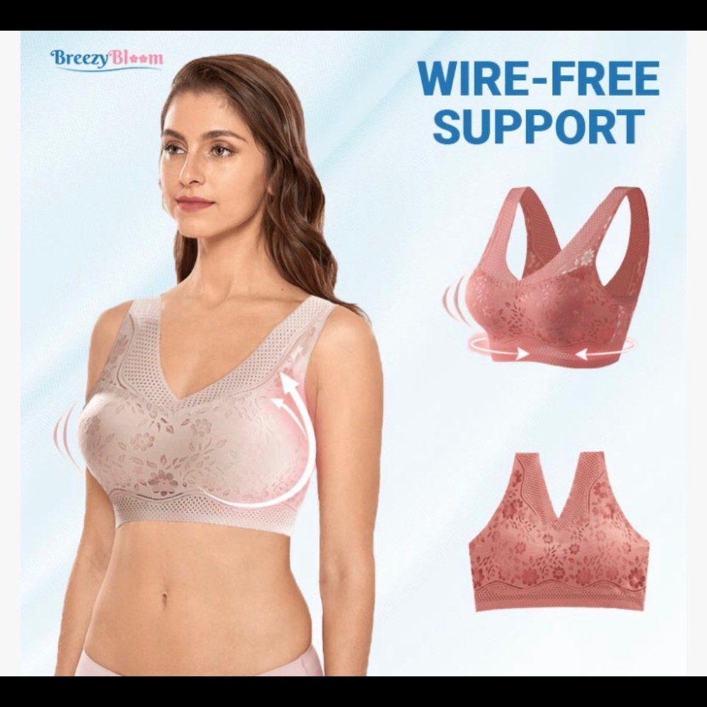 BreezyBloom - Sexy Beautiful Back Breathable Thin Bra 36D